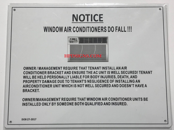 WINDOW AIR CONDITIONERS DO FALL SIGN