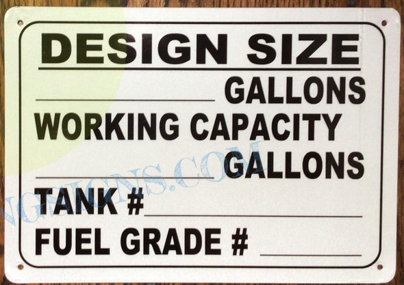 DeSize: GALLONS_Working Capacity