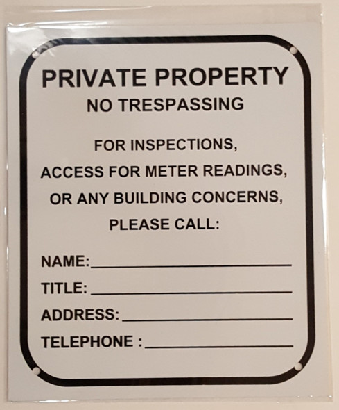 BUILDING ACCESS CONTACT SIGN – BUILDING ACCESS CONTACT SIGN –