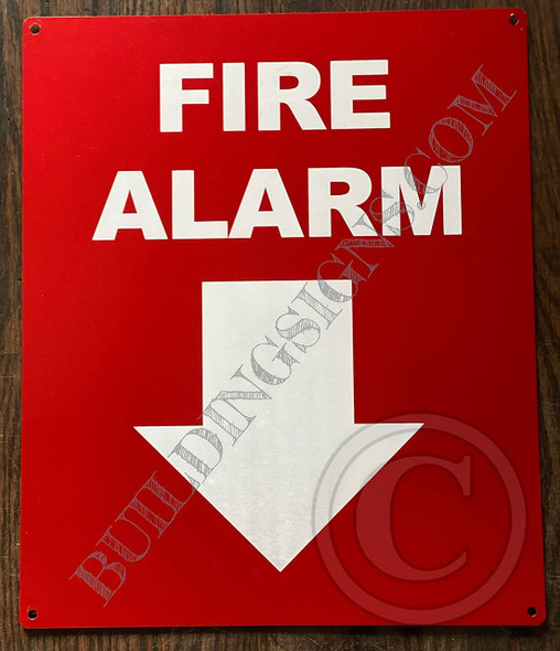 FIRE Alarm Arrow Down Sign FIRE Alarm Arrow Down Sign
