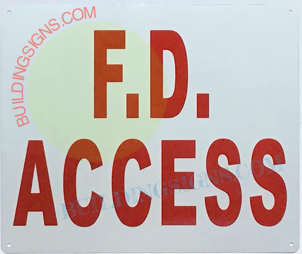 FIRE Department Accesss- F.D. Access Sign FIRE Department Accesss- F.D. Access Sign