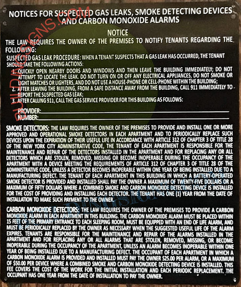 Notices for Suspected Gas Leaks, Smoke Detecting Devices, and Carbon Monoxide Alarms Notices for Suspected Gas Leaks, Smoke Detecting Devices, and Carbon Monoxide Alarms