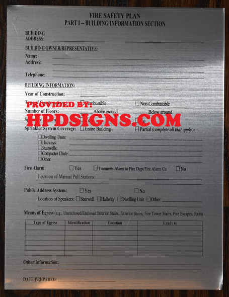 NYC HPD FIRE SAFETY PLAN