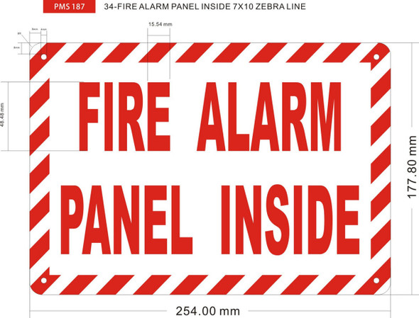 FIRE ALARM CONTROL PANEL LOCATED INSIDE Sign