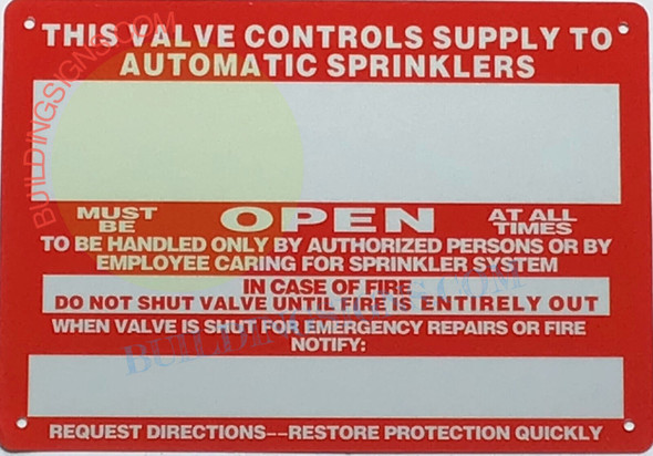 THIS VALVE CONTROLS SUPPLY TO AUTOMATIC SPRINKLERS THIS VALVE CONTROLS SUPPLY TO AUTOMATIC SPRINKLERS