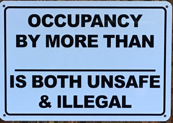 OCCUPANCY BY MORE THAN Sign OCCUPANCY BY MORE THAN Sign