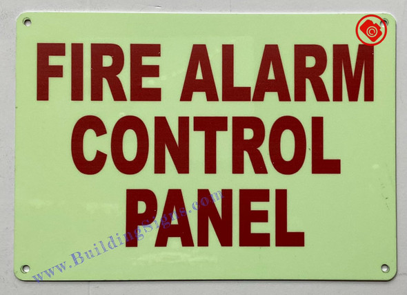 Photoluminescent FIRE ALARM CONTROL PANEL/GLOW IN THE DARK FIRE ALARM CONTROL PANEL Sign