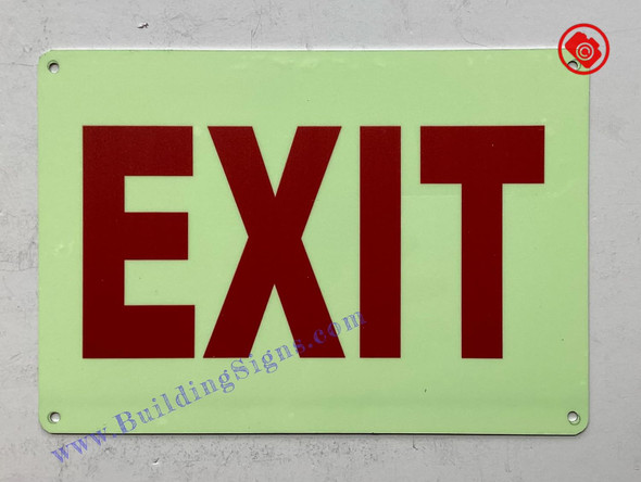 Photoluminescent EXIT/GLOW IN THE DARK EXIT Sign