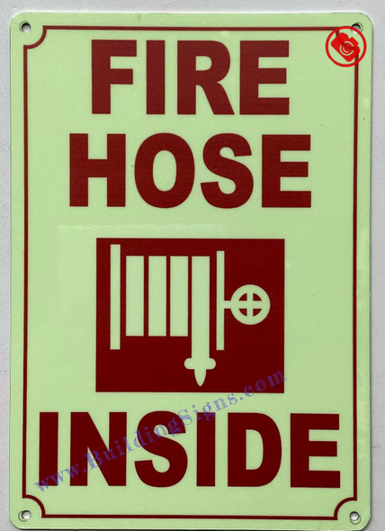 Photoluminescent FIRE HOSE INSIDE/GLOW IN THE DARK FIRE HOSE INSIDE