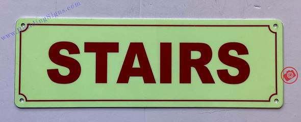 Photoluminescent STAIRS/GLOW IN THE DARK STAIRS Sign