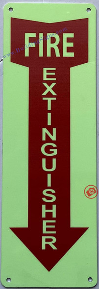 Photoluminescent FIRE EXTIGNISHER ARROW DOWN/GLOW IN THE DARK FIRE EXTIGNISHER ARROW DOWN Sign Photoluminescent FIRE EXTIGNISHER ARROW DOWN/GLOW IN THE DARK FIRE EXTIGNISHER ARROW DOWN Sign