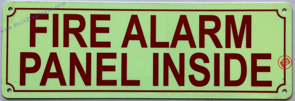 Photoluminescent FIRE ALARM PANEL INSIDE/GLOW IN THE DARK FIRE ALARM PANEL INSIDE Sign