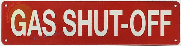 GAS SHUT-OFF, Fire Safety Sign GAS SHUT-OFF, Fire Safety Sign