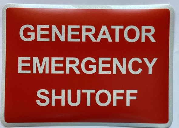 GENERATOR EMERGENCY SHUT-OFF Decal/STICKER Sign GENERATOR EMERGENCY SHUT-OFF Decal/STICKER Sign