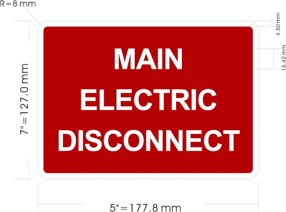 MAIN ELECTRIC DISCONNECT Decal/STICKER MAIN ELECTRIC DISCONNECT Decal/STICKER