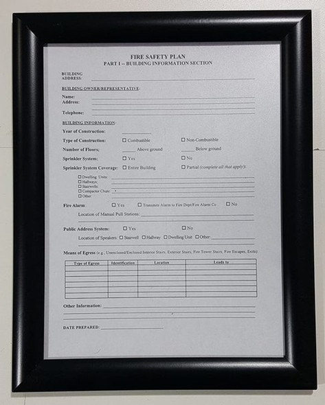 LOBBY FIRE SAFETY PLAN FRAME - BLACK
