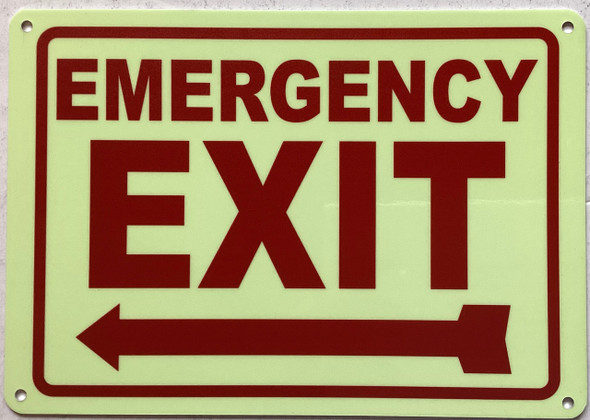 EMERGENCY EXIT LEFT ARROW