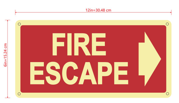 Fire Escape Arrow Right Sign