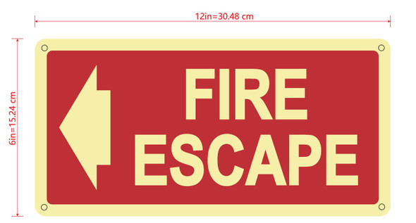 Fire Escape Arrow Left Sign