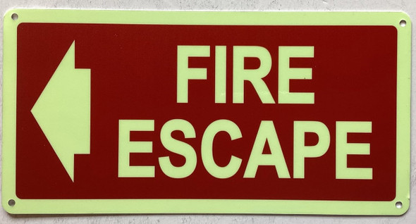 Fire Escape with arrow GLOW IN DARK, Glow In The Dark Fire Escape with Arrow