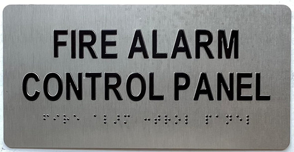 FIRE ALARM CONTROL PANEL Raised letters & Grade 2 Braille - Includes Red Adhesive pad for Easy Installation Sign