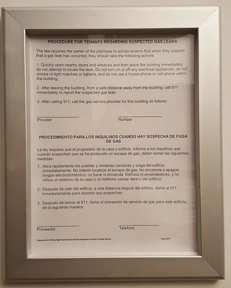HPD Gas Notice Frame HPD Gas Notice Frame