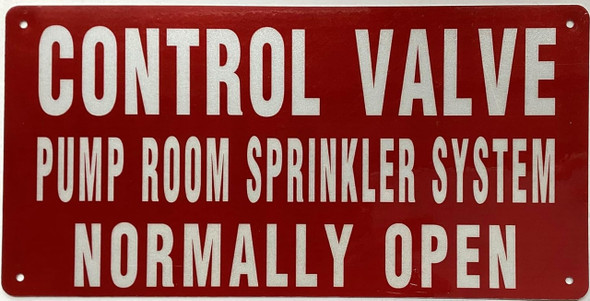 CONTROL VALVE pump room sprinkler system normally open