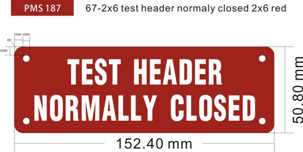 Test Header normally closed Sign Test Header normally closed Sign