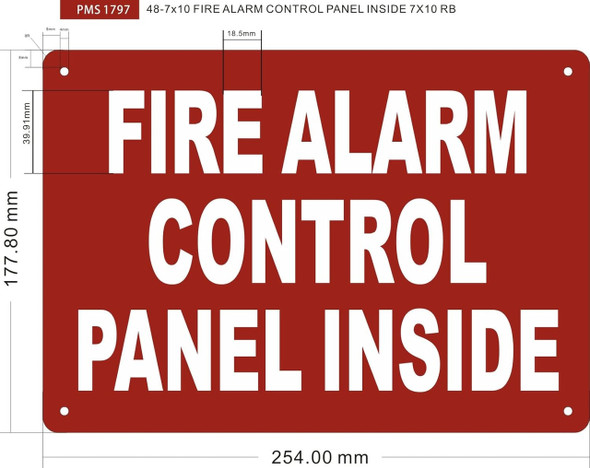 FIRE ALARM CONTROL PANEL INSIDE - FACP INSIDE Sign FIRE ALARM CONTROL PANEL INSIDE - FACP INSIDE Sign