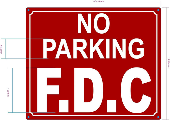 No parking FDC - NO PARKING FIRE DEPARTMENT CONNECTION Sign No parking FDC - NO PARKING FIRE DEPARTMENT CONNECTION Sign