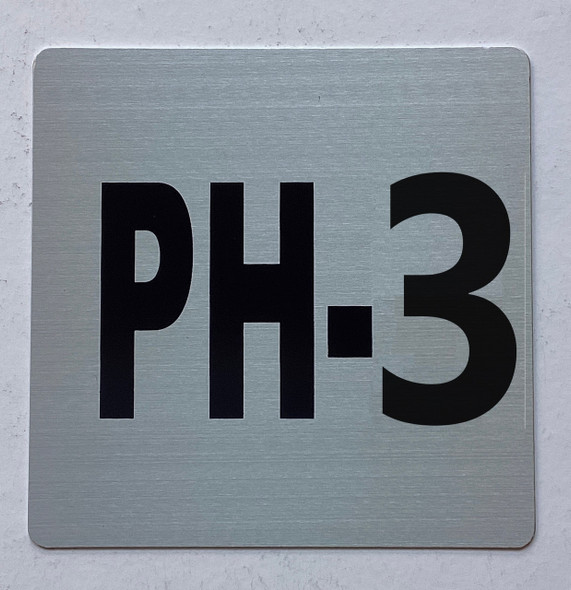 Apartment number PH-3 Sign
