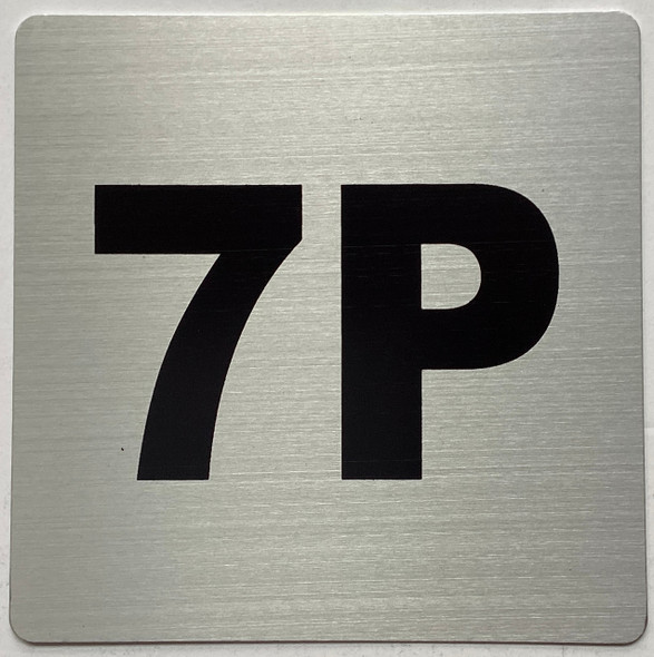 Apartment number 7P Sign