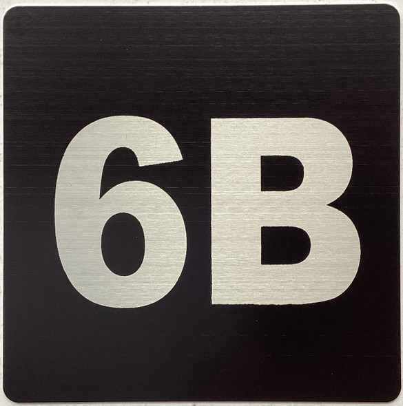 Apartment number 6B sign
