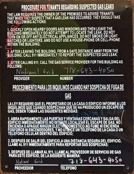 black HPD Gas Leak Notice black HPD Gas Leak Notice