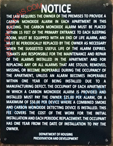HPD Carbon monoxide detector notice HPD Carbon monoxide detector notice