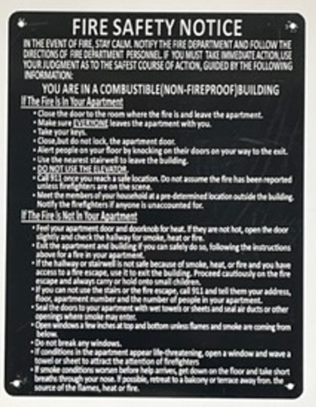 SIGN hpd Fire Safety Notice: FIRE PROOF BUILDING FOR LOBBY SIGN hpd Fire Safety Notice: FIRE PROOF BUILDING FOR LOBBY