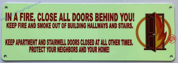 New York In A Fire, Close All Doors Behind You Photoluminescent SIGN New York In A Fire, Close All Doors Behind You Photoluminescent SIGN