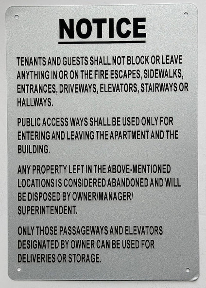 NO STORAGE IN HALLWAY Sign NO STORAGE IN HALLWAY Sign