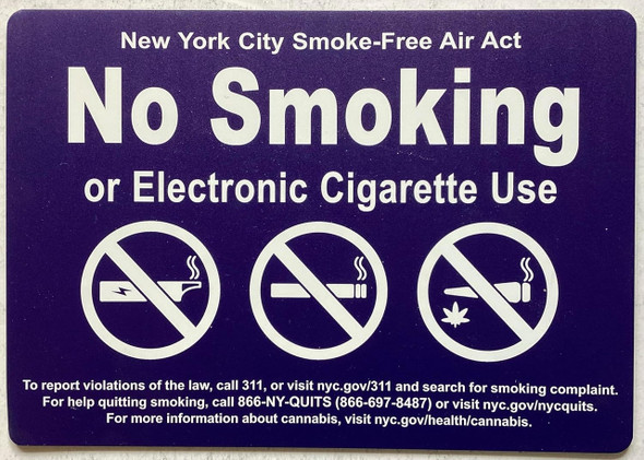NYC NO SMOKING OR ELECTRONIC CIGARETTES IN COMMAND AREA OF THIS BUILDING NYC NO SMOKING OR ELECTRONIC CIGARETTES IN COMMAND AREA OF THIS BUILDING
