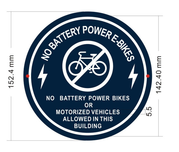No Battery power E-Bikes sign No Battery power E-Bikes sign