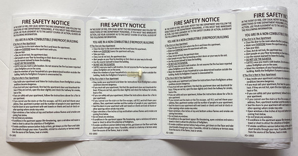 HPD FIRE SAFETY NOTICE ROLL STICKERS HPD FIRE SAFETY NOTICE ROLL STICKERS