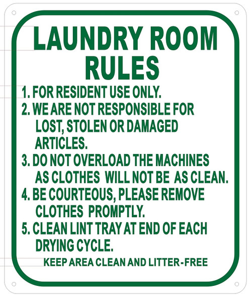 Laundry Room Rules Sign (,Aluminium -Rust Free) Laundry Room Rules Sign (,Aluminium -Rust Free)