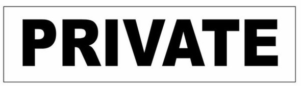 PRIVATE DOOR  (WHITE ) Signage PRIVATE DOOR  (WHITE ) Signage