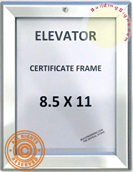 Elevator Certificate Frame 8.5x11 Elevator Certificate Frame 8.5x11