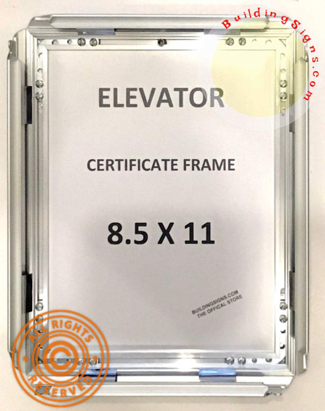 Elevator Certificate Frame 8.5x11 Elevator Certificate Frame 8.5x11