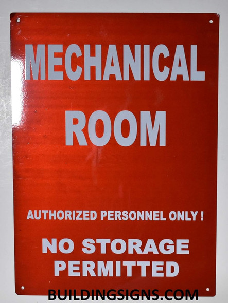 Mechanical Room Sign- RED - Mechanical Room Sign- RED -