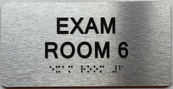 EXAM ROOM signS with Raised letters/Image & Grade 2 Braille - Includes Red Adhesive pad for Easy Installation