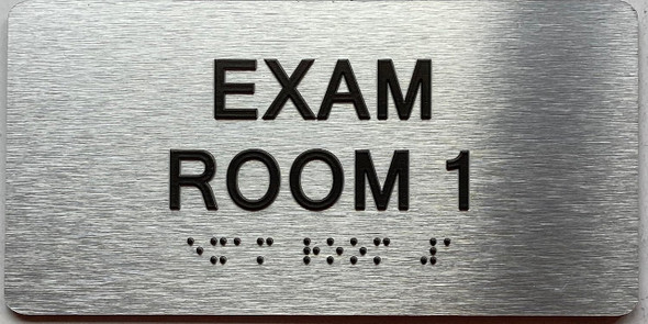 EXAM ROOM signS with Raised letters/Image & Grade 2 Braille - Includes Red Adhesive pad for Easy Installation
