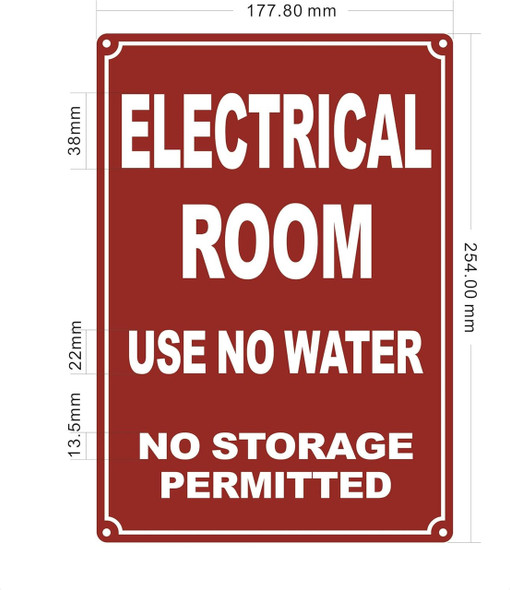 ELECTRICAL ROOM USE NO WATER ELECTRICAL ROOM USE NO WATER