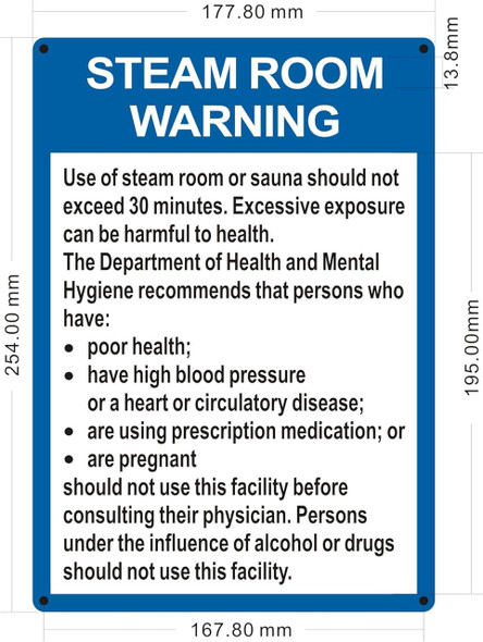Steam Room Warning Steam Room Warning